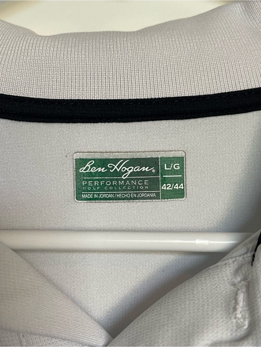 Ben Hogan Performance Golf Collection White Polo with Tan and Black Stripes - Picture 4 of 8